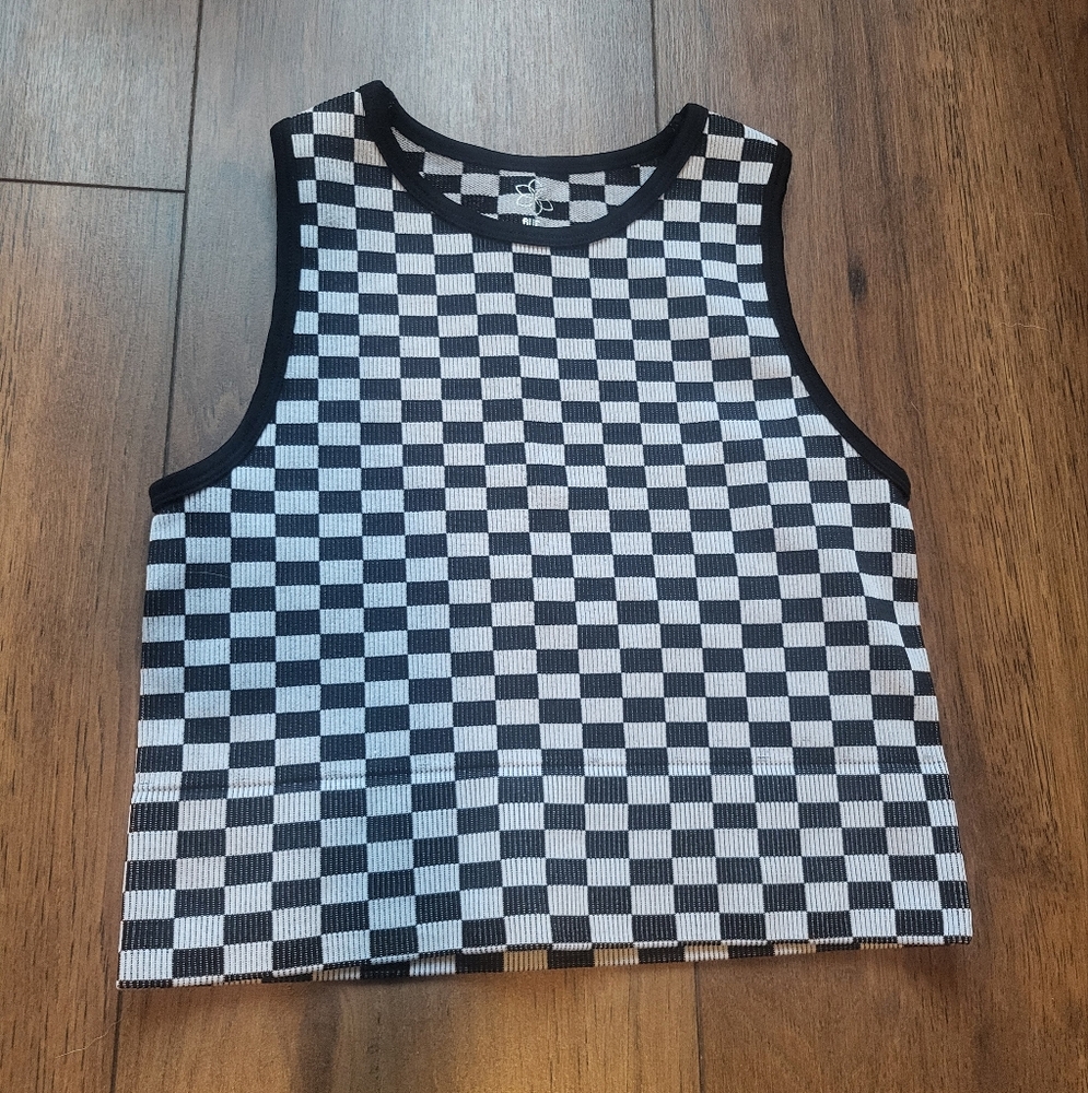 Aura Checkered Crop Top